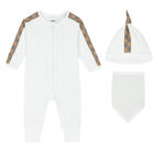 White & Beige Romper Gift Set, 2, hi-res