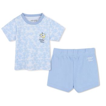 Baby Boys Blue Logo Shorts Set
