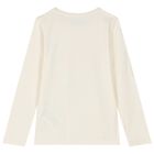Girls Ivory Logo Long Sleeve Top, 1, hi-res