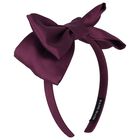 Girls Purple Bow Headband, 2, hi-res