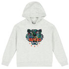 Boys Grey Tiger Hooded Top, 1, hi-res