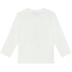 Baby Boys White Logo Long Sleeve Top, 1, hi-res