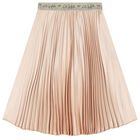 Girls Gold Pleated Skirt, 1, hi-res