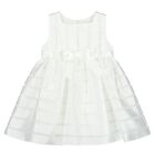 Younger Girls White Satin & Organza Dress, 1, hi-res