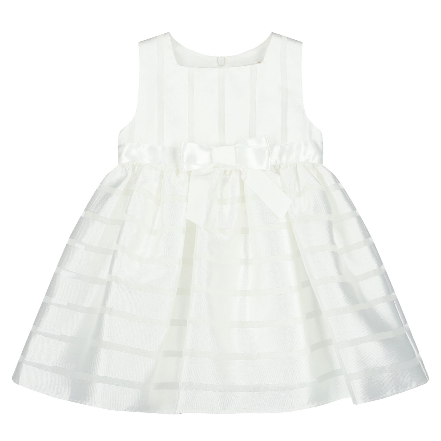 Younger Girls White Satin & Organza Dress, 1, hi-res image number null