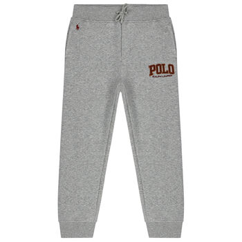 Boys Grey Logo Joggers