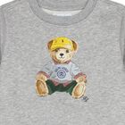 Baby Boys Grey Polo Bear Sweatshirt, 1, hi-res