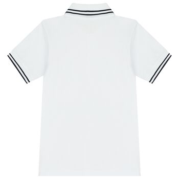 Boys White Logo Polo Shirt