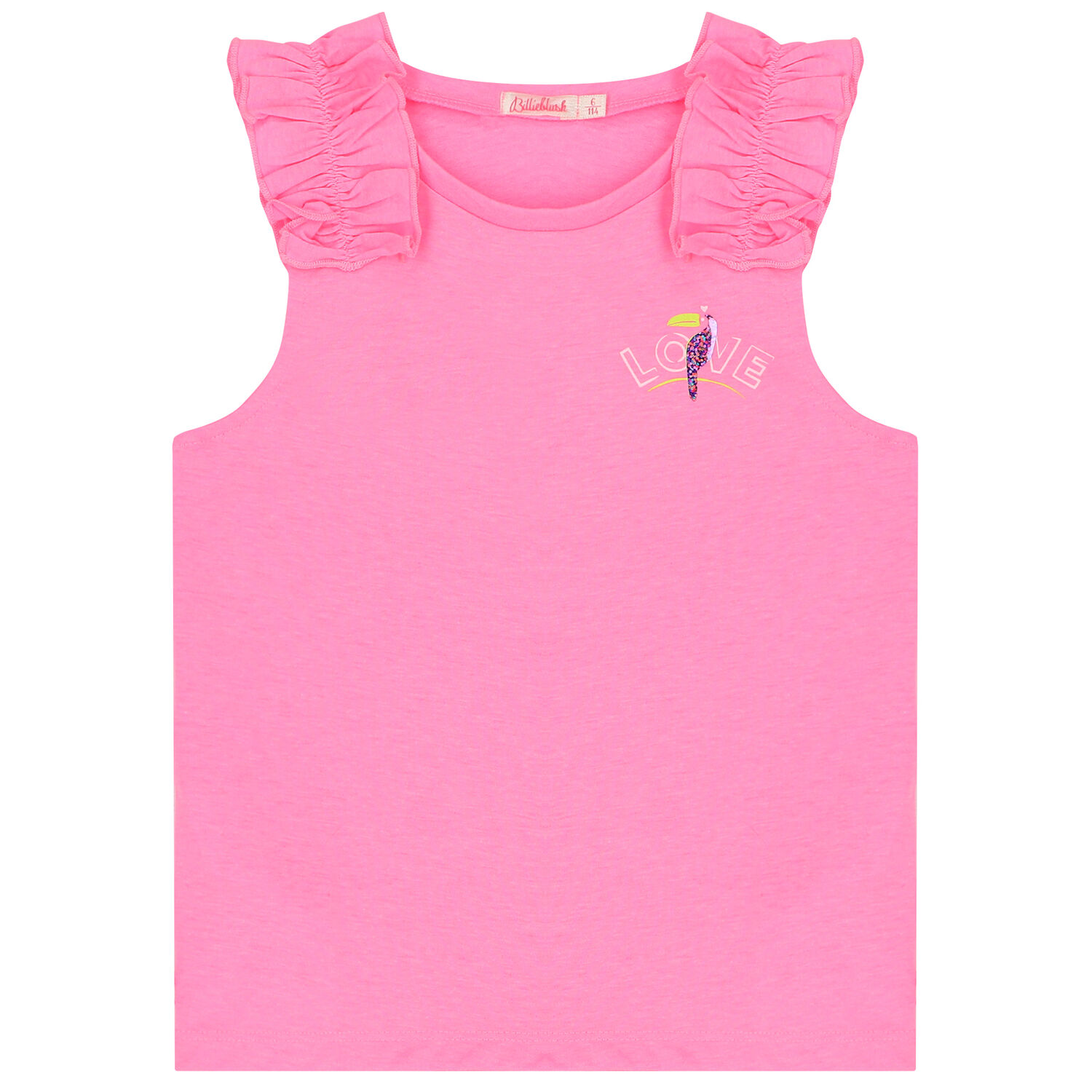 Girls Pink Ruffled Top, 1, hi-res