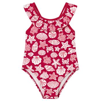 Younger Girls Red Seashell Swimsuit