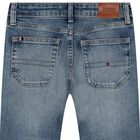 Boys Blue Logo Denim Jeans, 1, hi-res