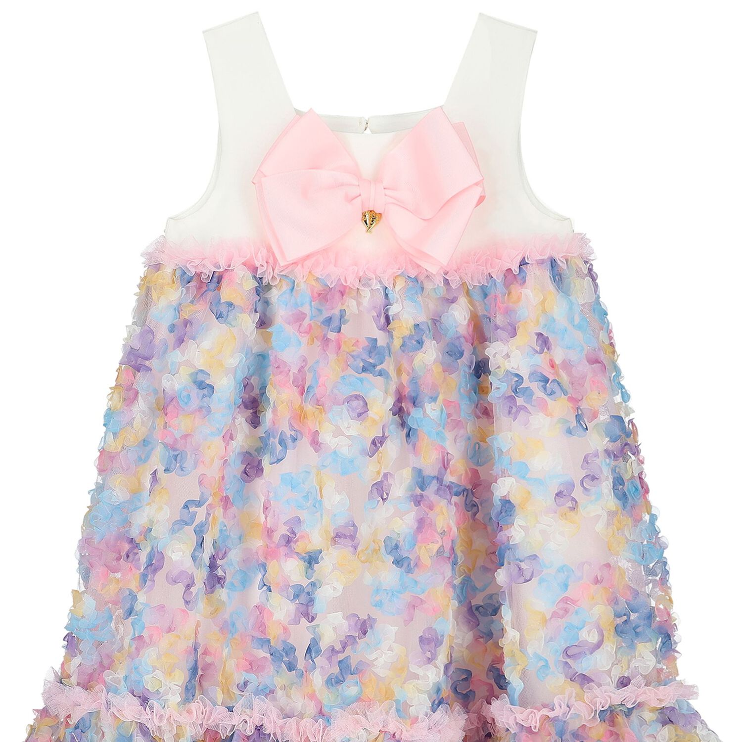 Girls White & Purple Tulle Dress, 4, hi-res