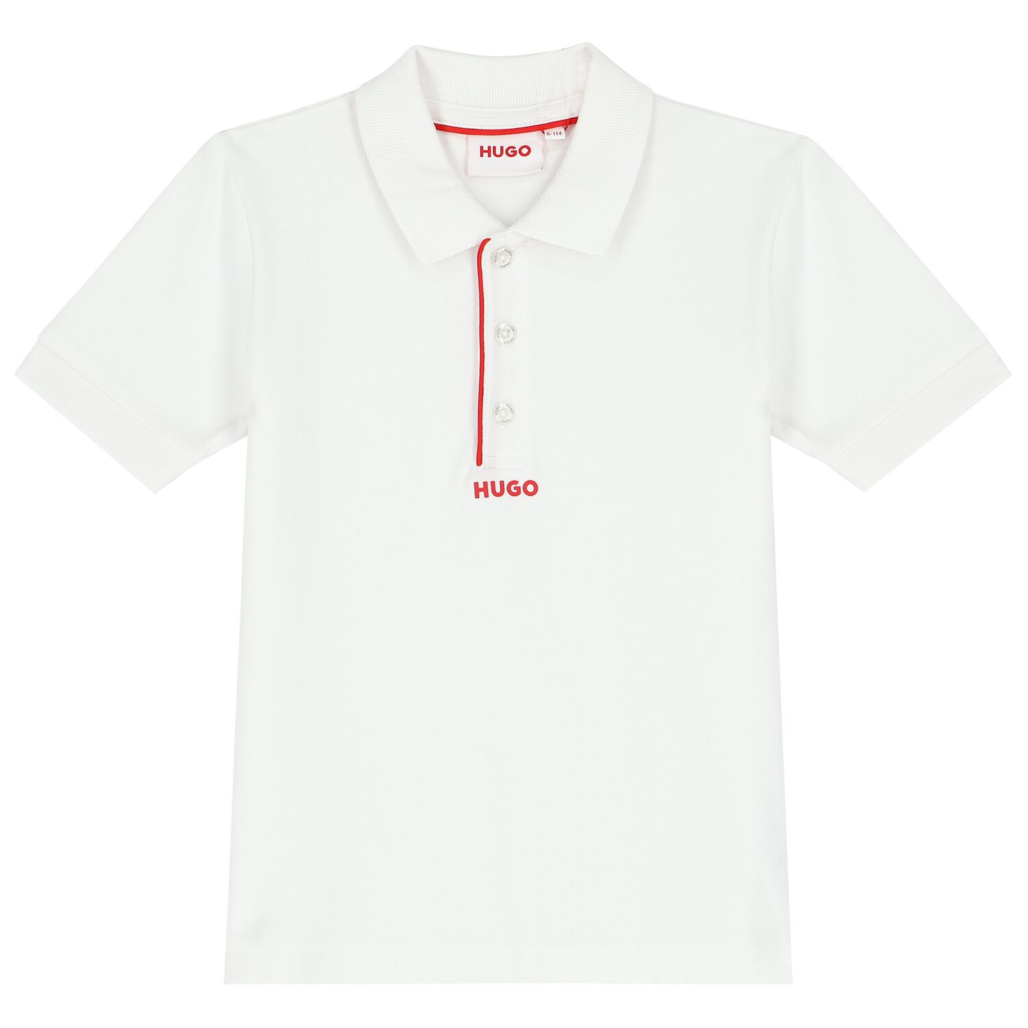 Boys White Logo Polo Shirt, 2, hi-res image number null