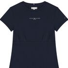 Girls Navy Blue Logo Dress, 1, hi-res