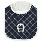 Baby Boys Navy & White Logo Bib, 1, hi-res