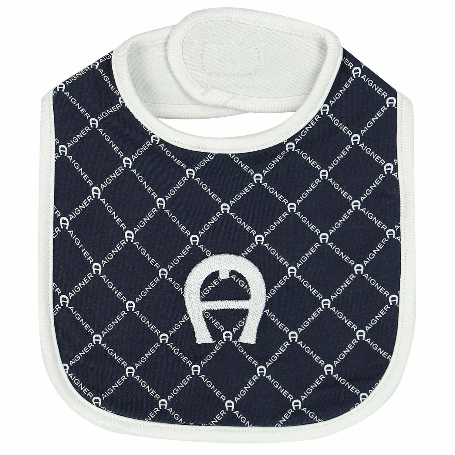 Baby Boys Navy & White Logo Bib, 1, hi-res
