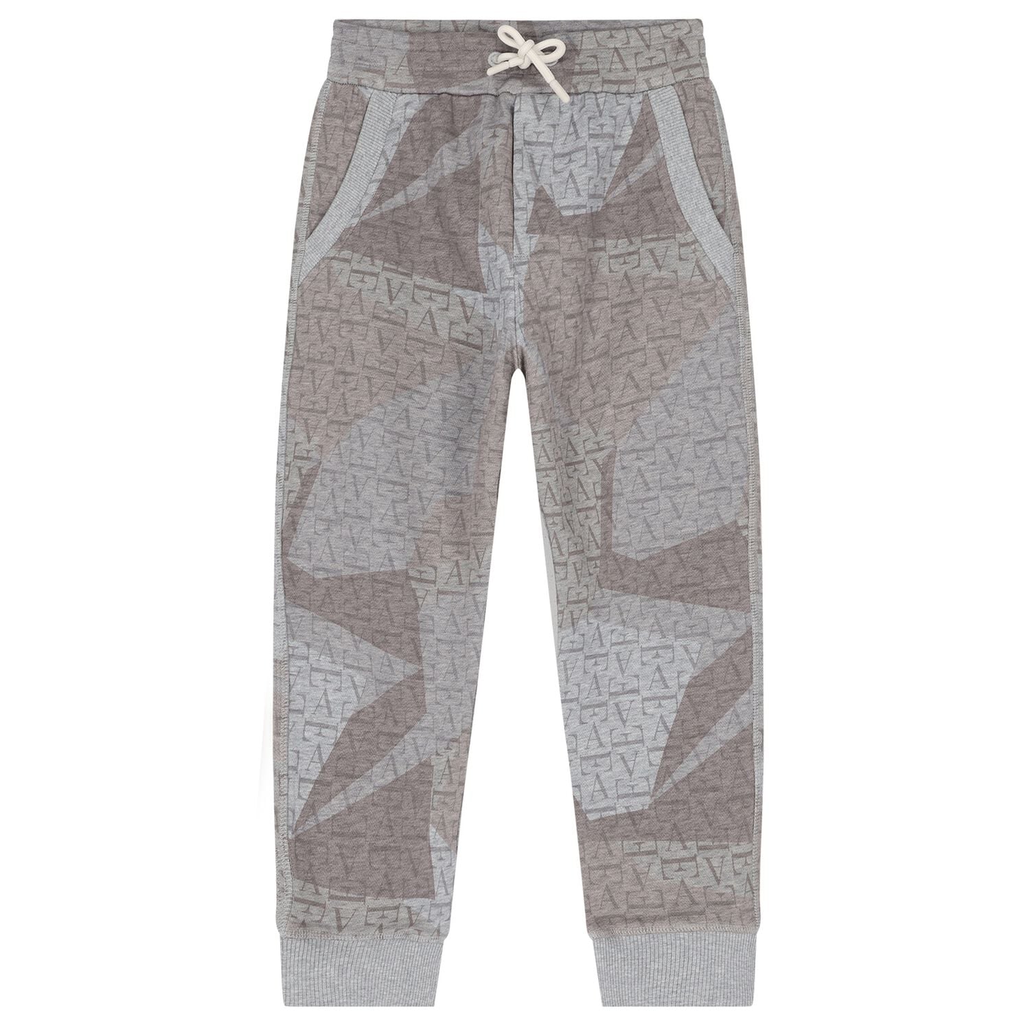 Boys Grey & Beige Logo Joggers, 2, hi-res
