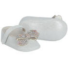 Baby Girls White Crystal Shoes, 1, hi-res