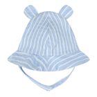 Baby Boys White & Blue  Striped Shorts & Hat Set , 1, hi-res