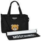 Black Teddy Bear Logo Baby Changing Bag, 2, hi-res
