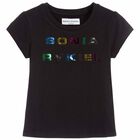 Girls Black Etel T-Shirt, 1, hi-res