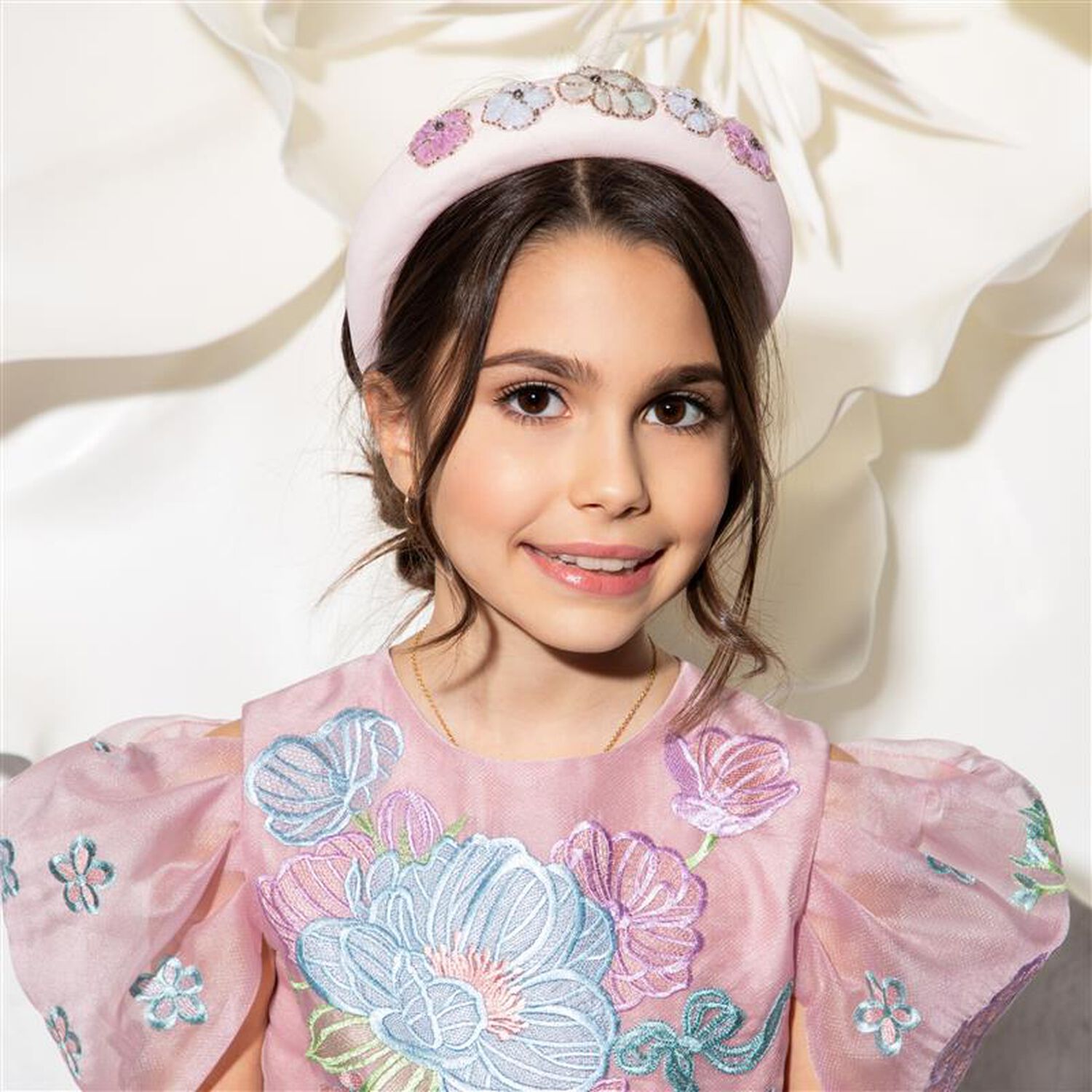 Girls Pink Flower Headband, 1, hi-res image number null