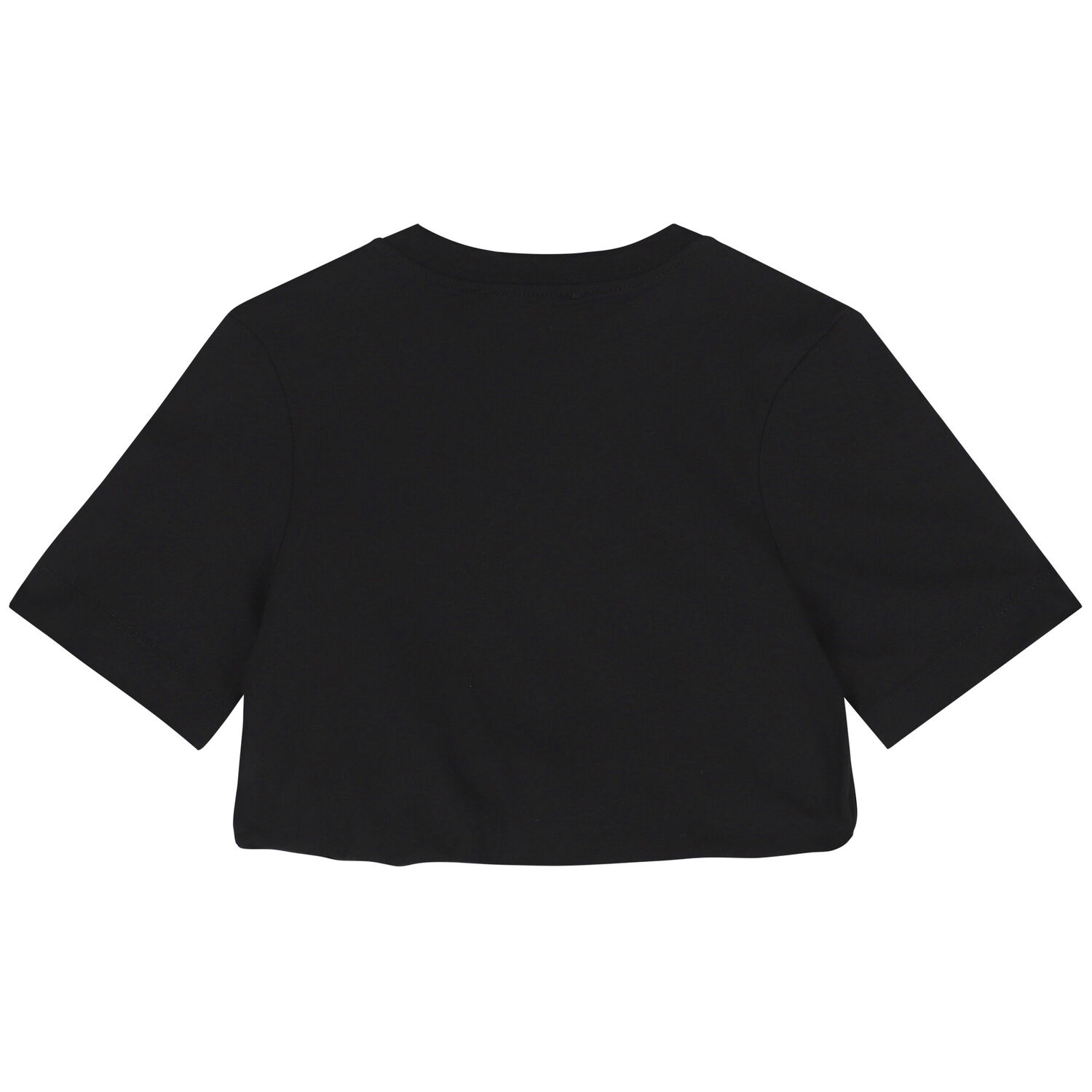 Girls Black Embellished Logo Crop Top, 2, hi-res