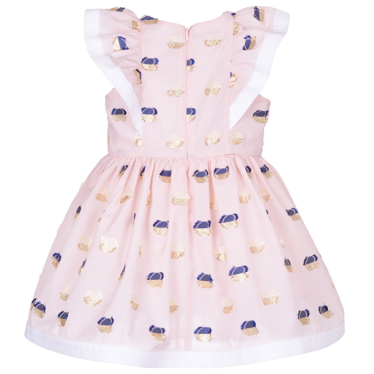 Girls Pink & Blue Jacquard Dress, 1, hi-res