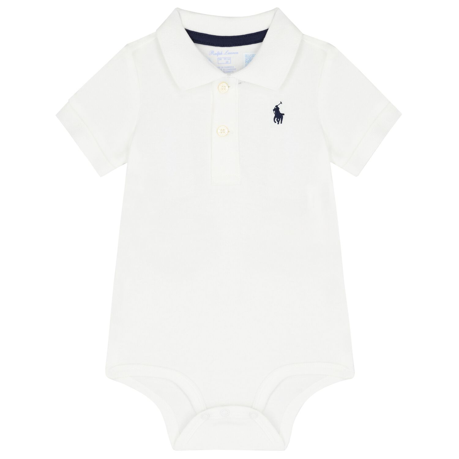 Baby Boys White Logo Bodysuit, 1, hi-res