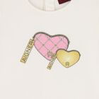 Younger Girls Ivory Hearts Dress, 1, hi-res