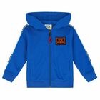 Younger Boys Blue Logo Hooded Top, 1, hi-res