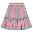 Girls Pink & Aqua Crochet Skirt, 1, hi-res