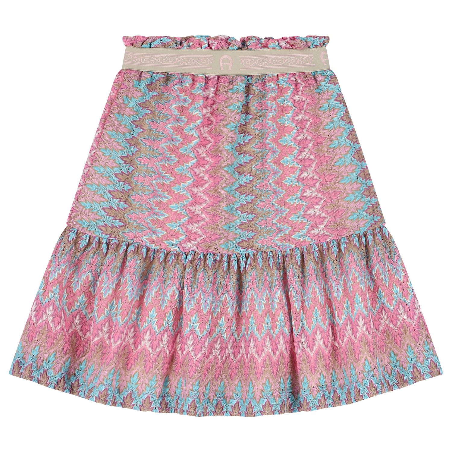 Girls Pink & Aqua Crochet Skirt, 1, hi-res image number null