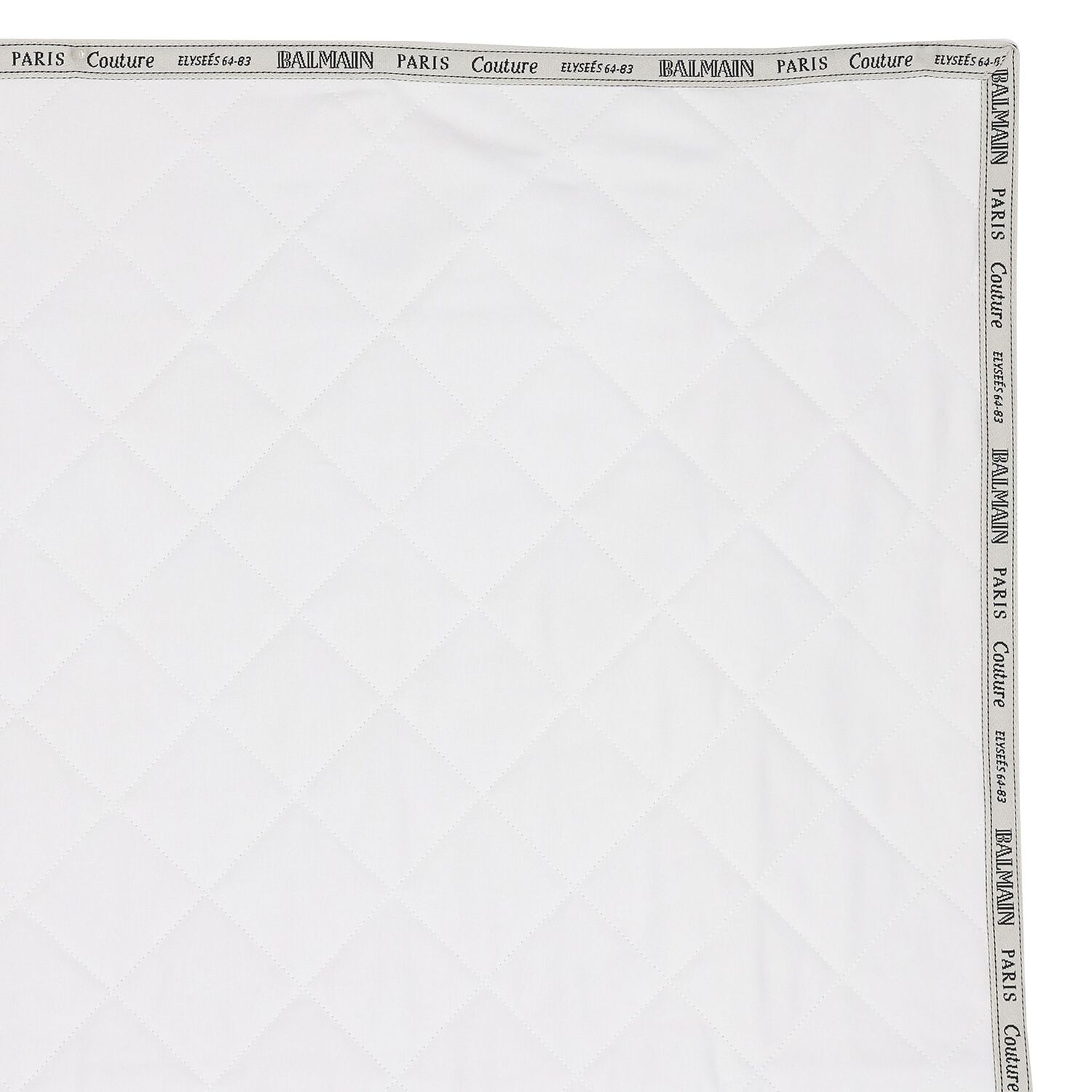 White Logo Quilted Baby Blanket, 1, hi-res