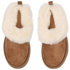 Girls Beige Tazzelle Suede Mules, 1, hi-res