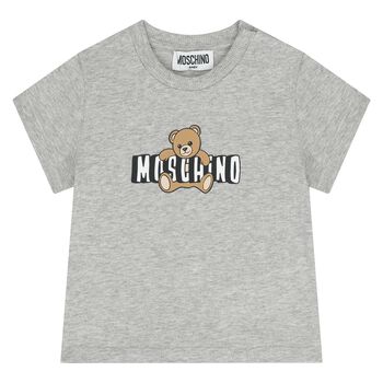 Younger Grey Teddy Bear Logo T-Shirt