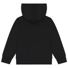 Boys Black Logo Hooded Top, 2, hi-res
