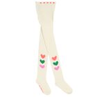 Girls Ivory Hearts Tights , 1, hi-res