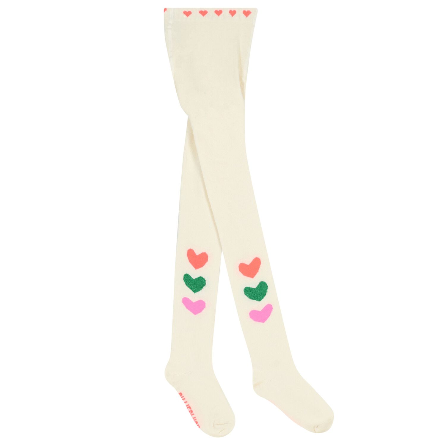 Girls Ivory Hearts Tights , 1, hi-res