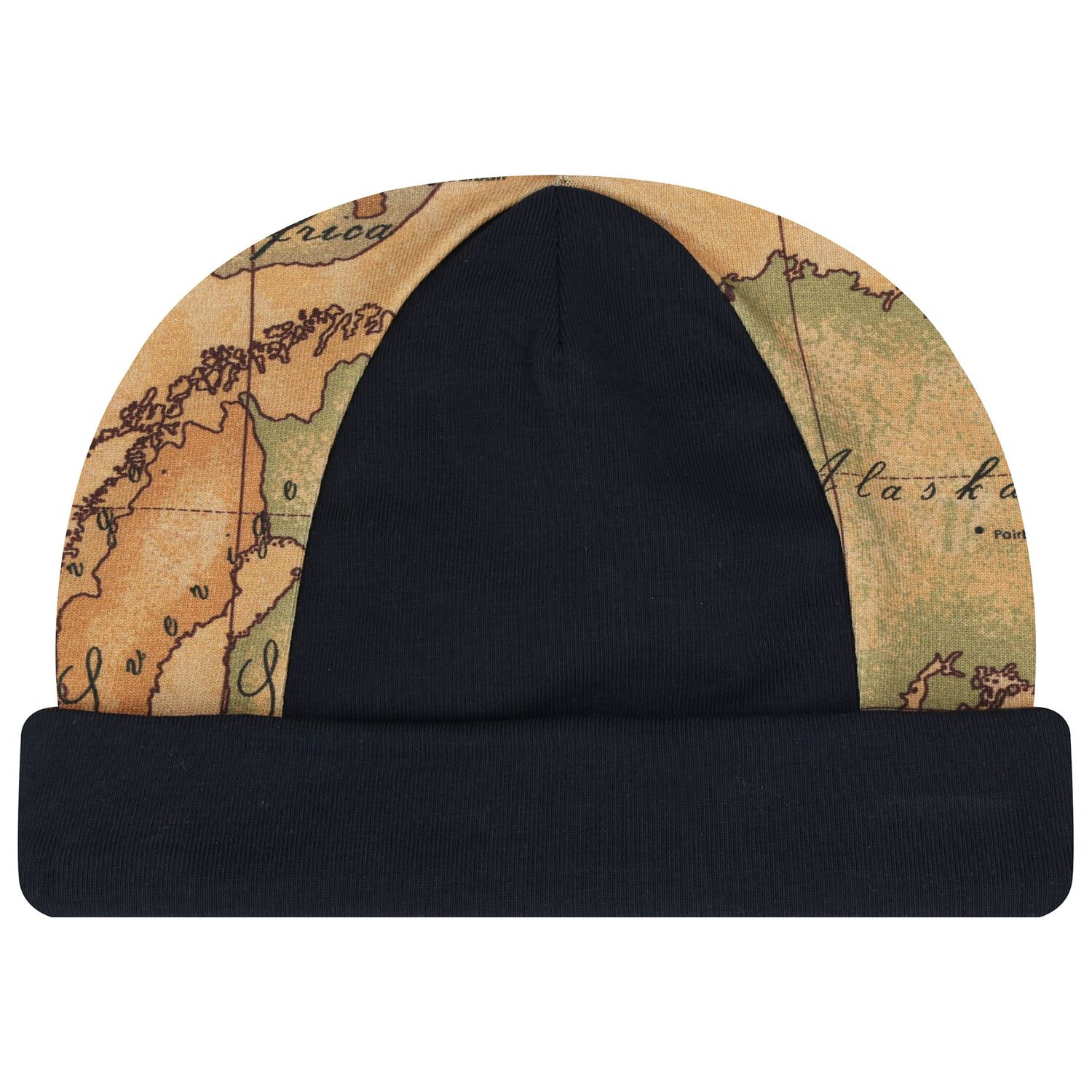 Baby Boys Navy Blue & Beige Geo Map Babygrow Set, 1, hi-res