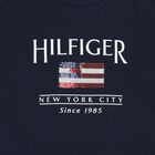 Girls Navy Cotton Sequin Flag T-Shirt, 1, hi-res