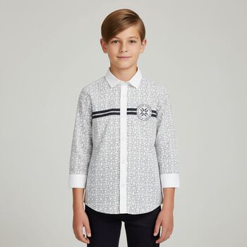 Boys White Logo Shirt