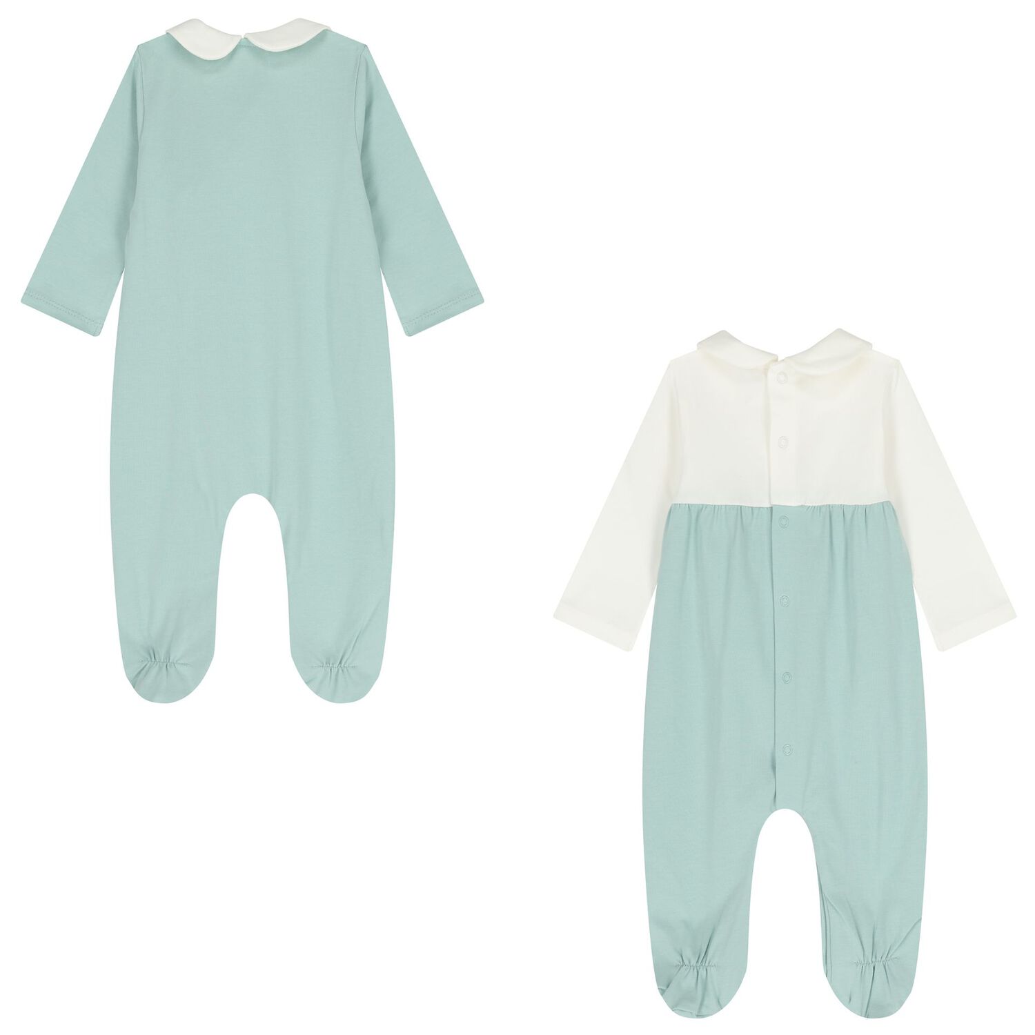 Baby Girls Ivory & Green Babygrows ( 2-Pack ), 2, hi-res