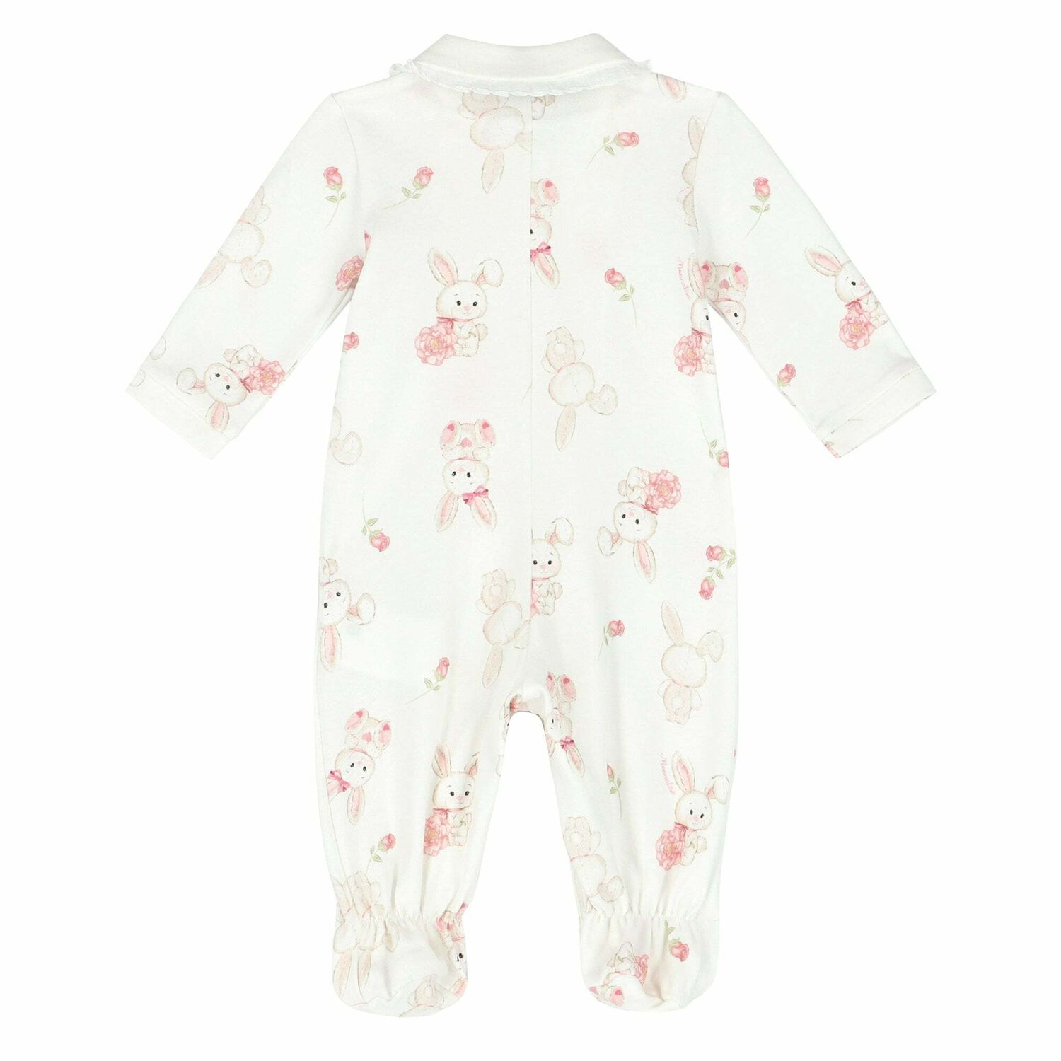 Baby Girls White Printed Babygrow, 1, hi-res
