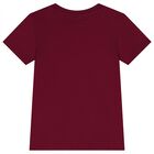 Boys Burgundy Teddy Bear Logo T-Shirt, 3, hi-res