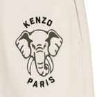 Boys Beige Elephant Logo Tracksuit, 1, hi-res