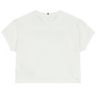Girls White Logo T-Shirt, 1, hi-res