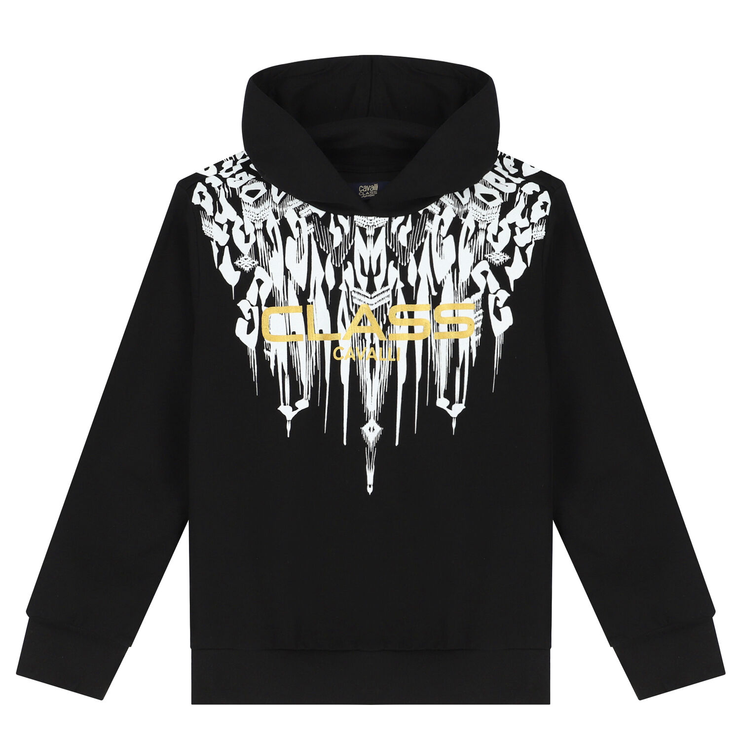 Black & Gold Logo Hooded Top, 1, hi-res