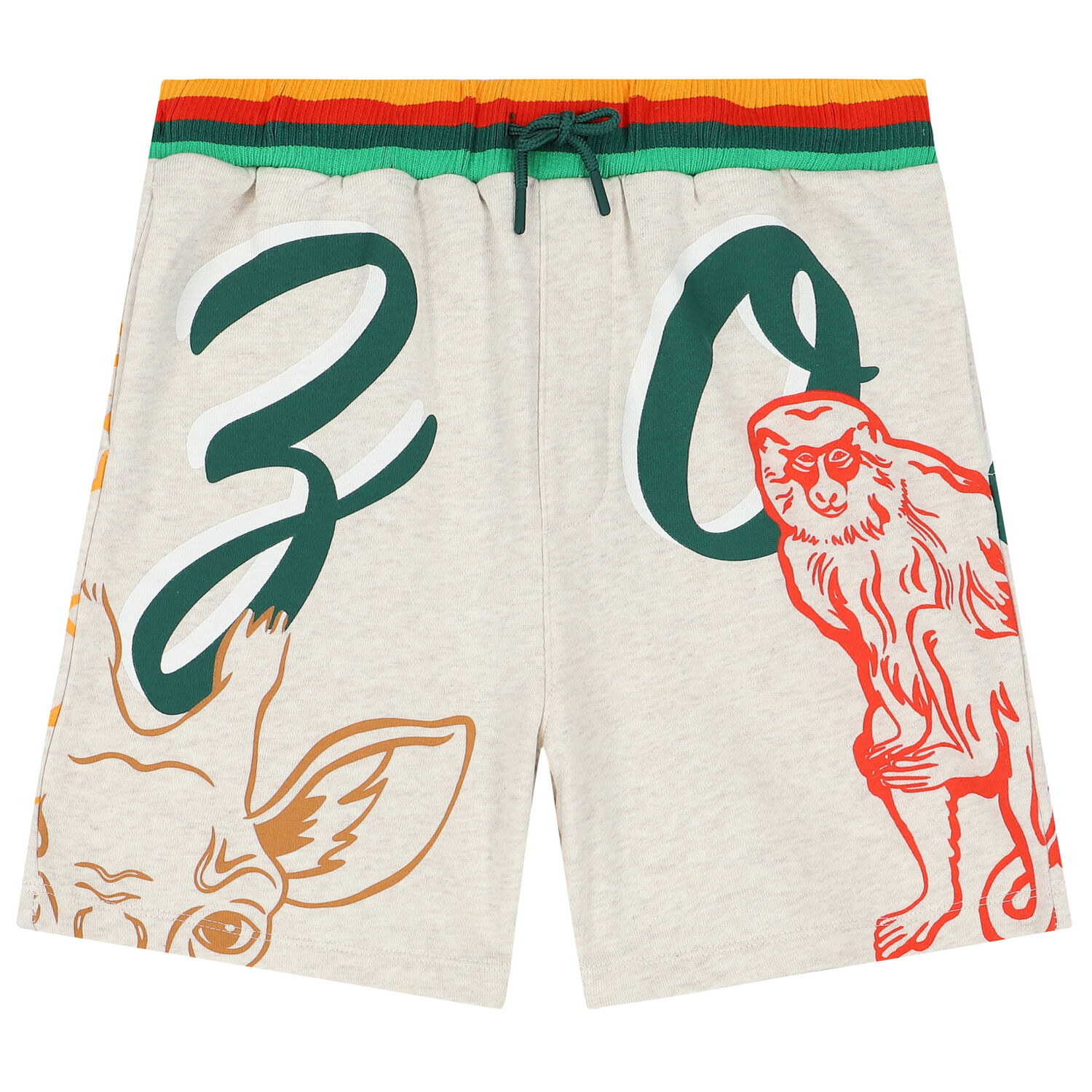 Boys Beige Logo Shorts, 1, hi-res image number null