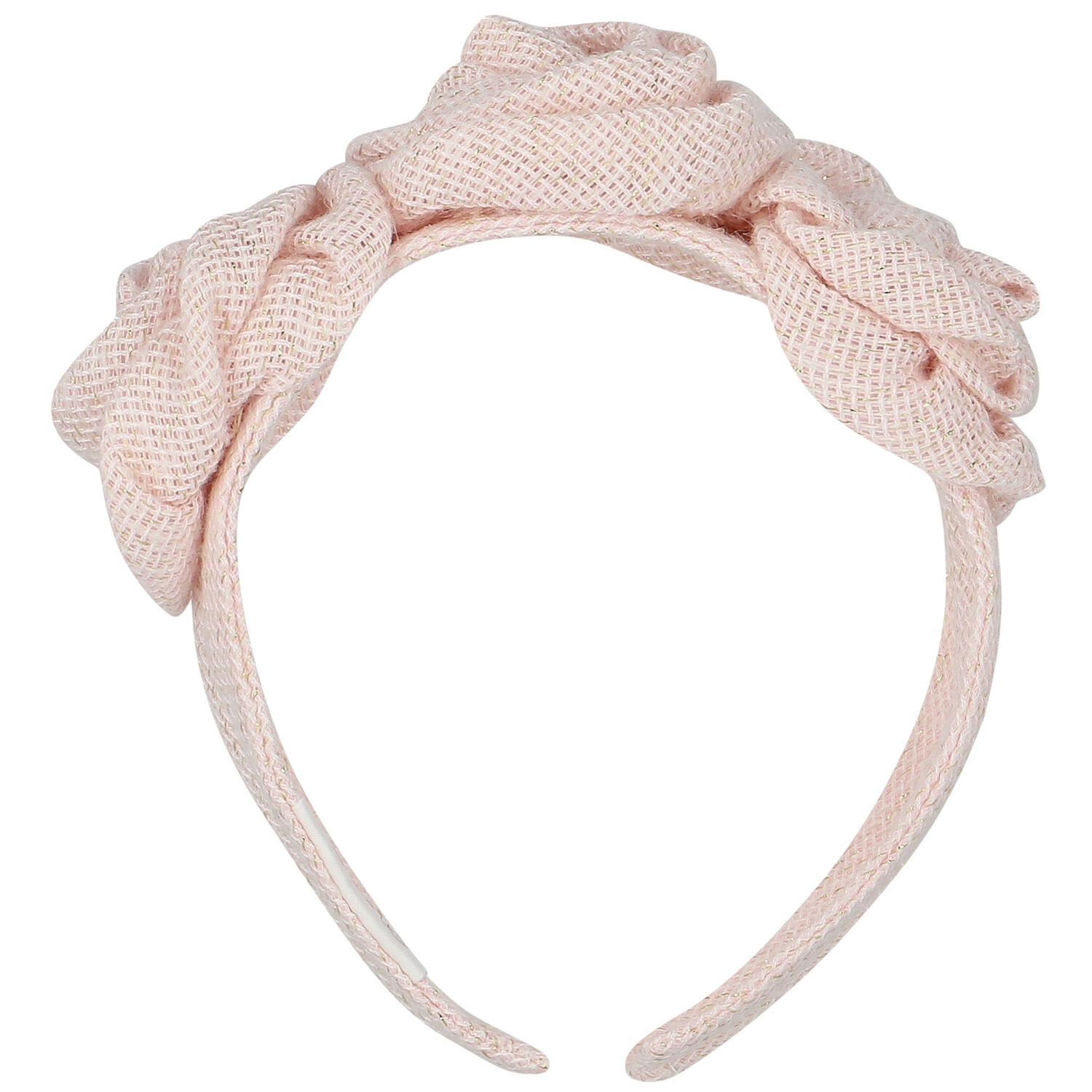 Girls Pink & Gold Floral Heaband, 1, hi-res